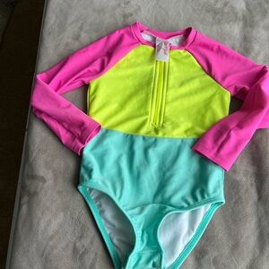 Cat & Jack Neon Pink and Yellow Swimsuit